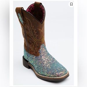 SHYANNE GIRLS' GLITTERAMA WESTERN BOOTS - BROAD SQUARE TOE